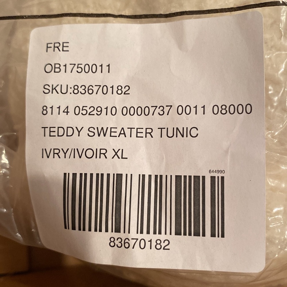 NWT Teddy Sweater Tunic XL - Picture 3 of 3